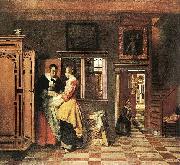 Pieter de Hooch, At the Linen Closet